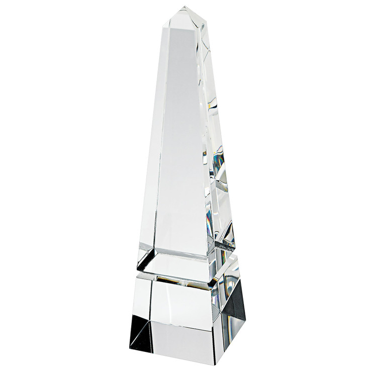 10.5" Clear Obelisk Crystal Sculpture