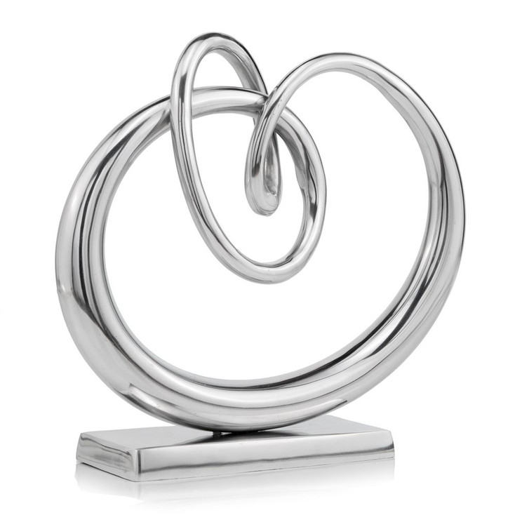 17" Silver Twisted Knot Aluminum Sculpture