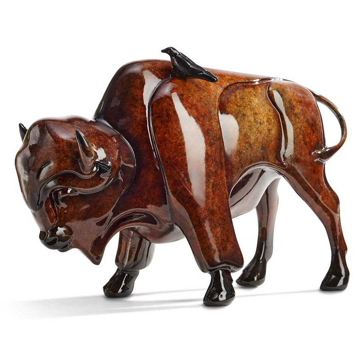 Simpaticos Bison Imago High Gloss Sculpture by Stephen Herrero