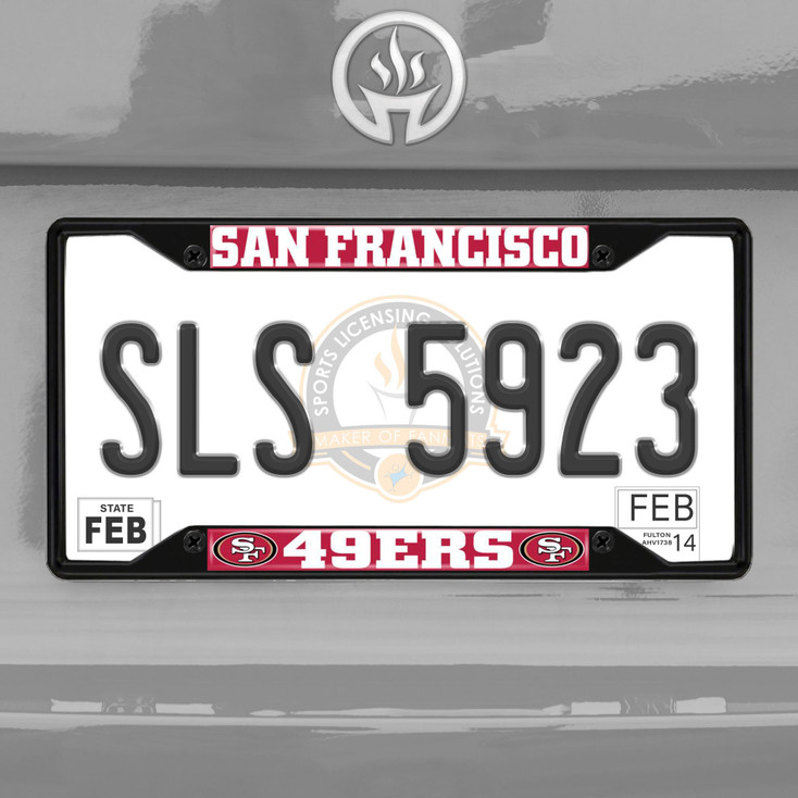 San Francisco 49ers Black License Plate Frame