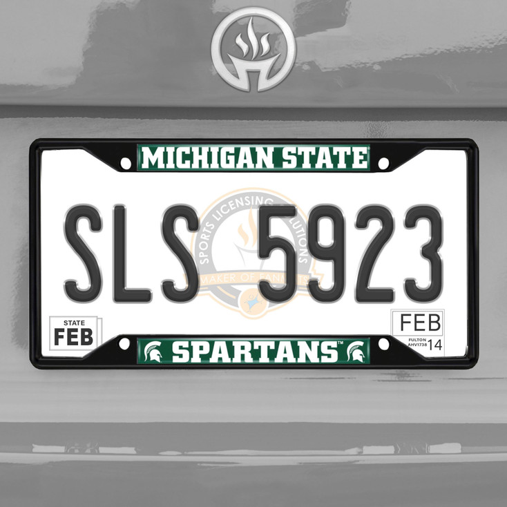 Michigan State Spartans Black License Plate Frame