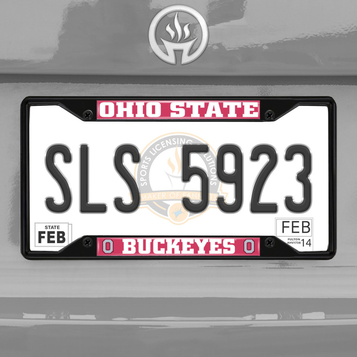 Ohio State Buckeyes Black License Plate Frame