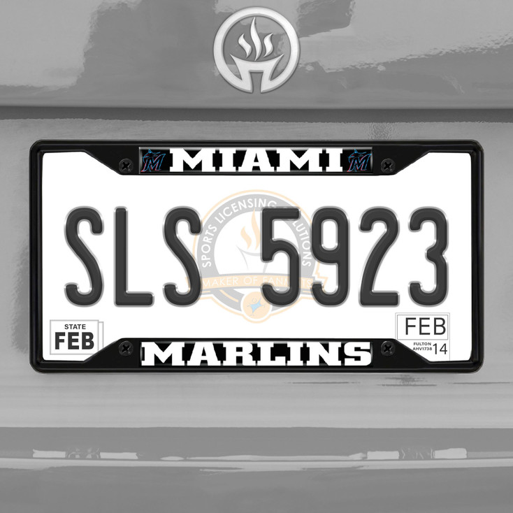 Miami Marlins Black License Plate Frame