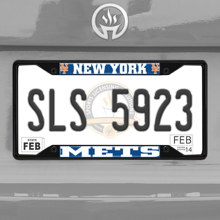 New York Mets Black License Plate Frame