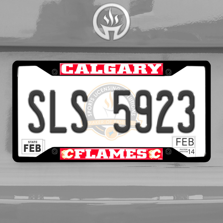 Calgary Flames Black License Plate Frame