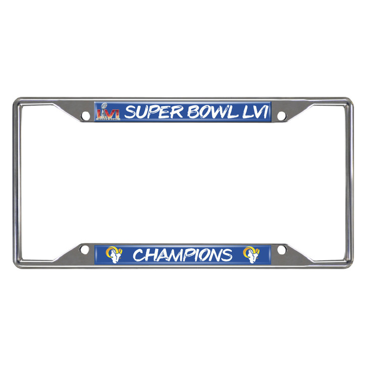 Los Angeles Rams Super Bowl LVI Champs Chrome License Plate Frame