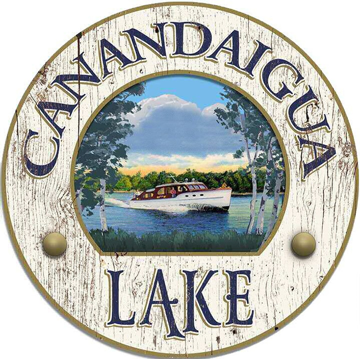 Custom Canandaigua Lake Vintage Style Metal Sign