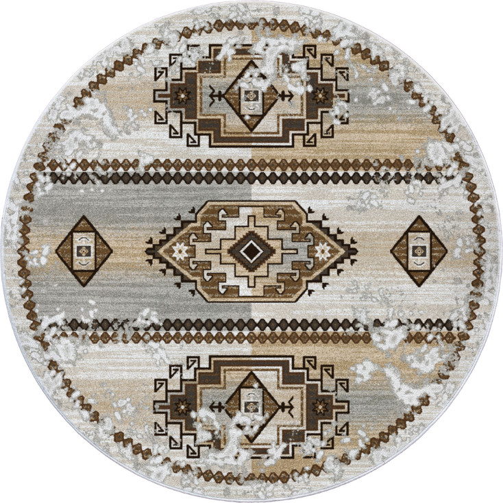 8' Adobe Rio Tanner Southwest Round Rug