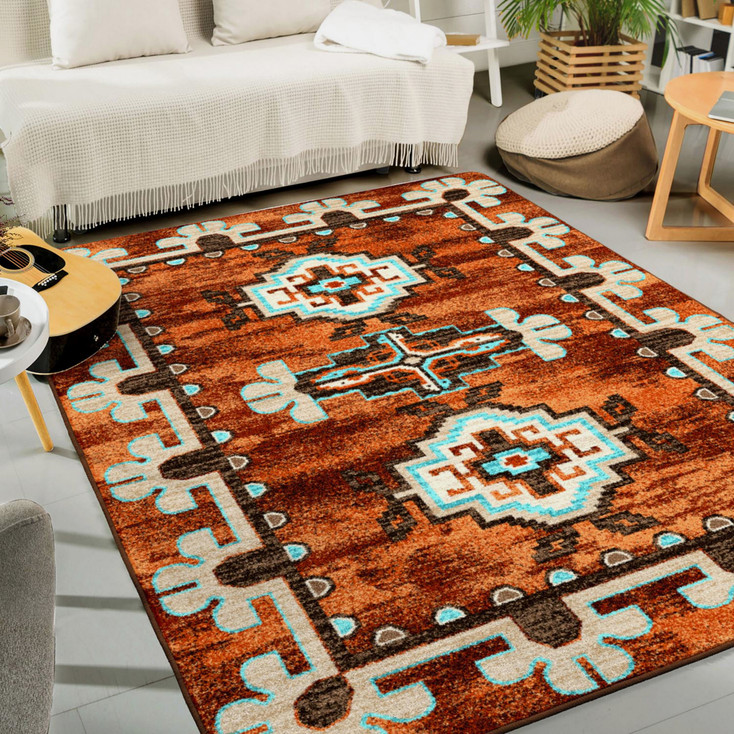 5' x 8' Badlands Rust Southwest Rectangle Rug
