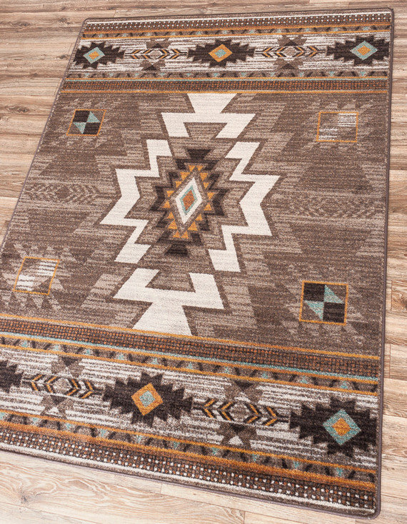 5' x 8' Barrel Worn Saddle Southwest Rectangle Rug