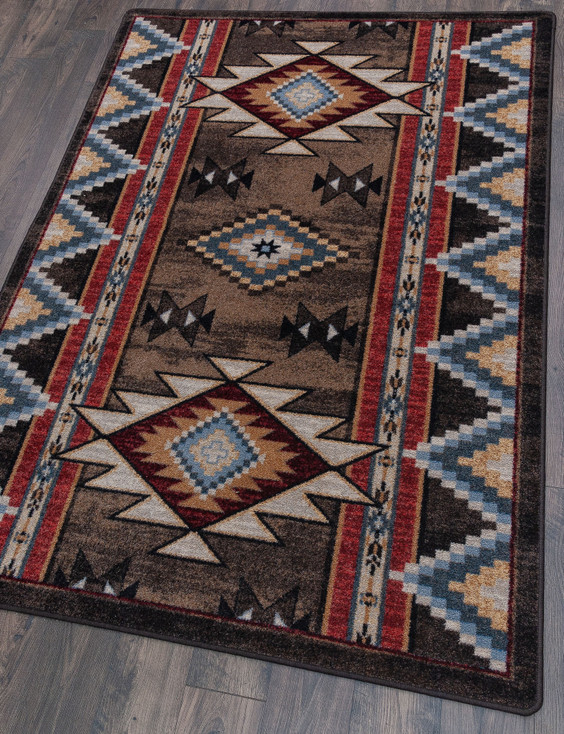 5' x 8' Bow Strings Brown Southwest Rectangle Rug