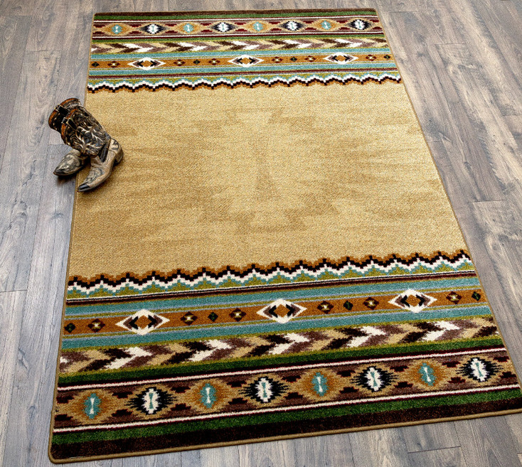 4' x 5' Cinnabar Tan Southwest Rectangle Rug