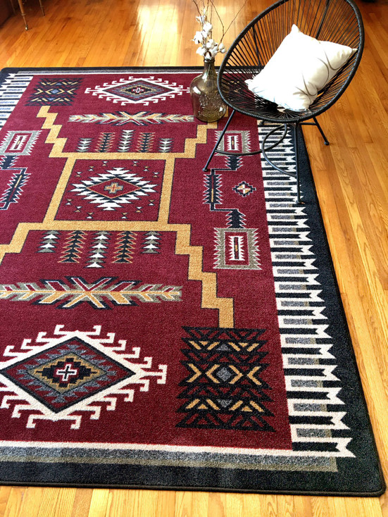 4' x 5' Cloudburst Garnet Southwest Rectangle Rug