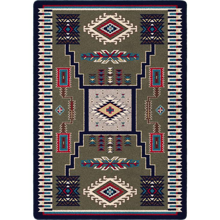 4' x 5' Cloudburst Green Southwest Rectangle Rug