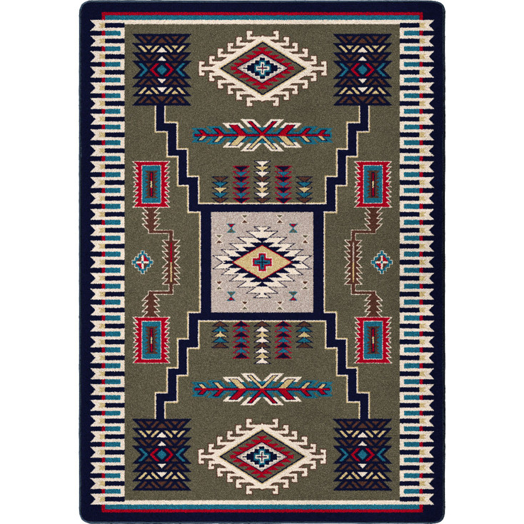 4' x 5' Cloudburst Green Southwest Rectangle Rug