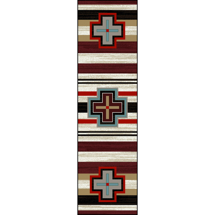 2' x 8' Cross Roads Fuego Southwest Rectangle Runner Rug