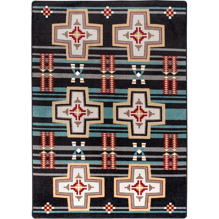 5' x 8' Grand River Black Southwest Rectangle Rug