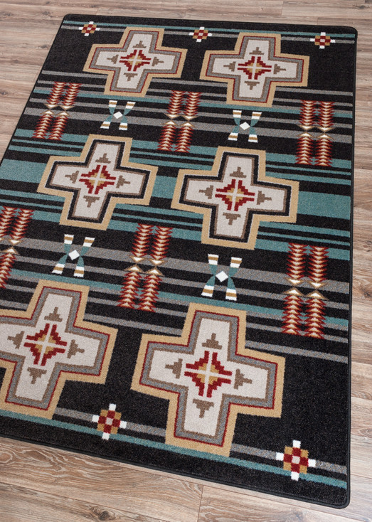 8' x 11' Grand River Black Southwest Rectangle Rug