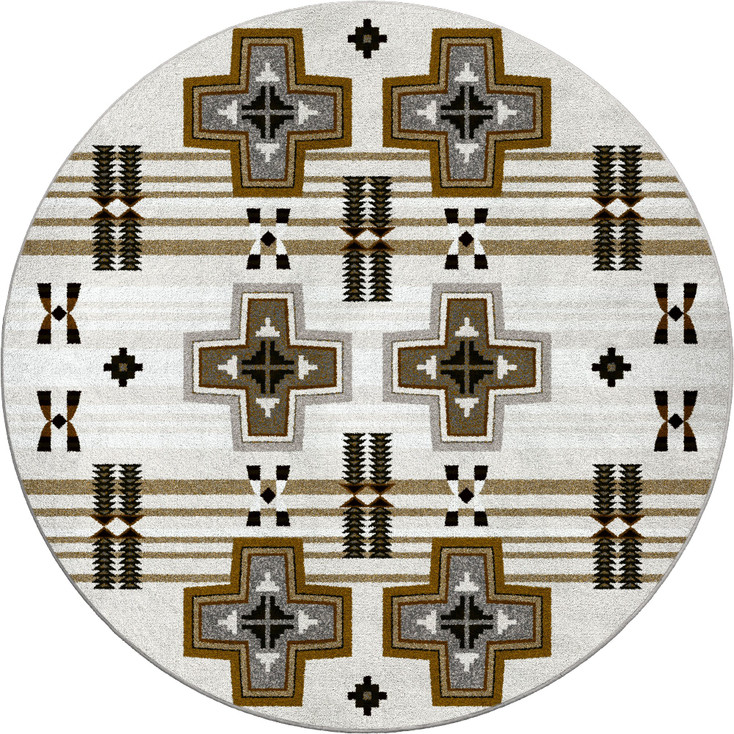 8' Grand River Canyon Southwest Round Rug