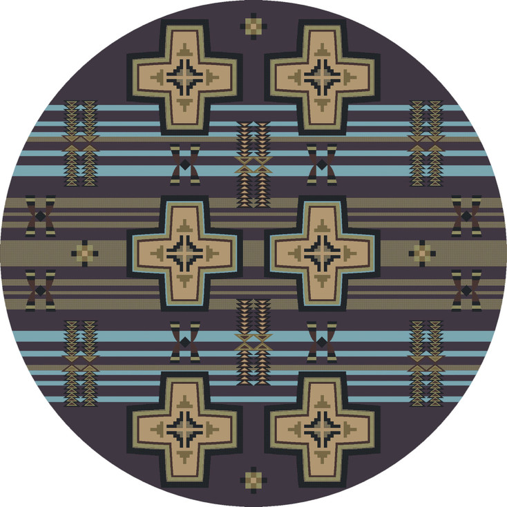 8' Grand River Night Sky Southwest Round Rug