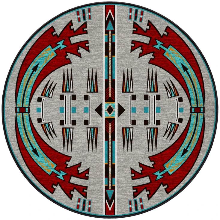 8' Horse Thieves Electric Southwest Round Rug