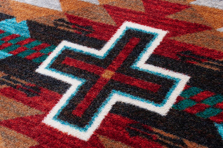 8' Rustic Cross Electric Southwest Round Rug