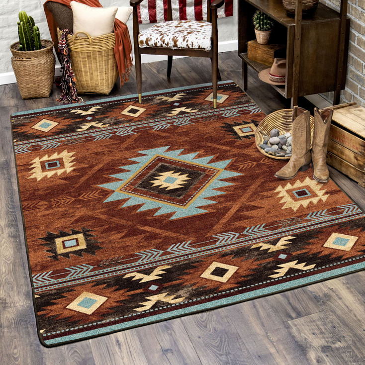 8' x 11' Whisky River Rust Southwest Rectangle Rug