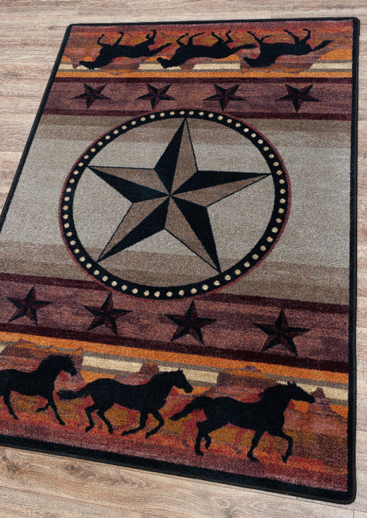 3' x 4' Night Stampede Western Rectangle Scatter Rug