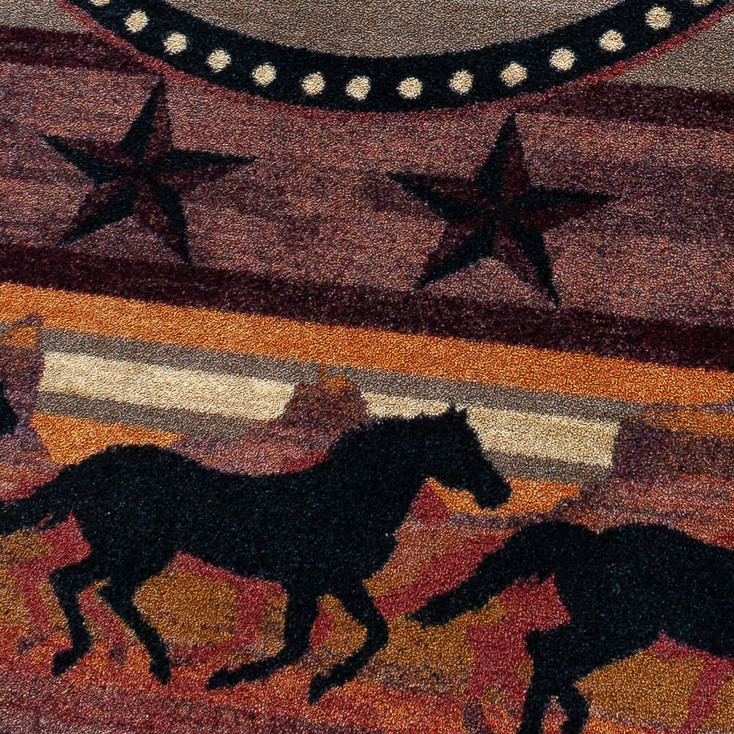 8' Night Stampede Western Round Rug