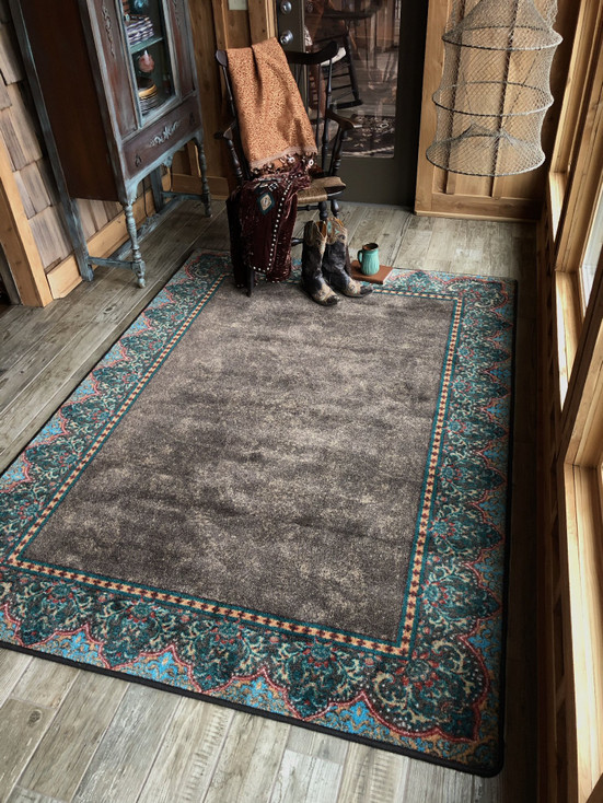 5' x 8' Nubuck Dark Chocolate Western Rectangle Rug