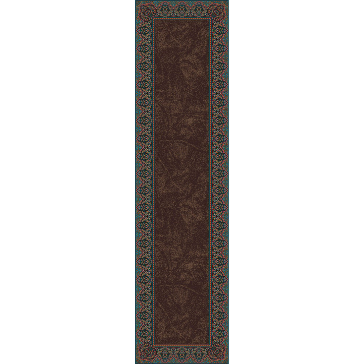 2' x 8' Nubuck Dark Chocolate Western Rectangle Runner Rug