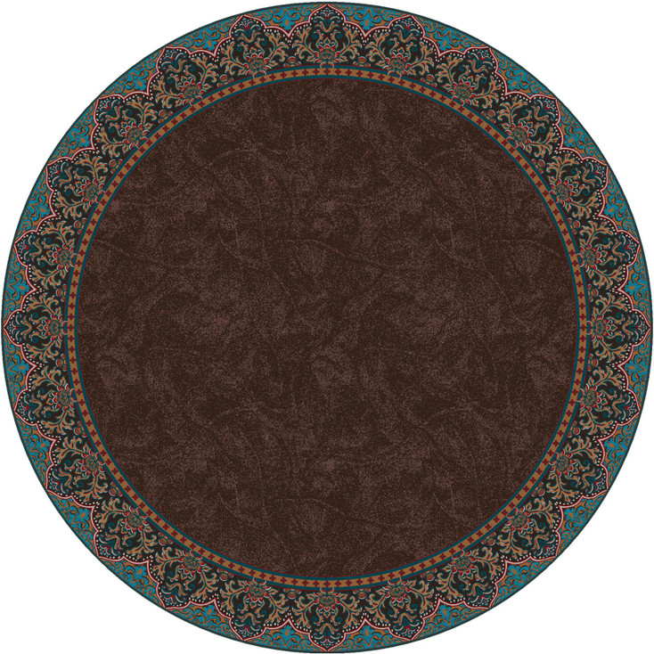 8' Nubuck Dark Chocolate Western Round Rug