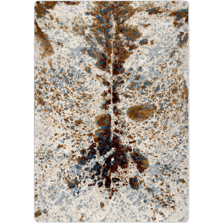 4' x 5' Splatter Cowhide Denim Western Rectangle Rug