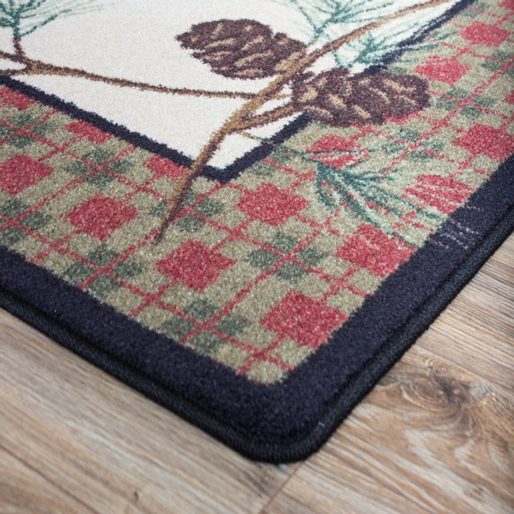 4' x 5' Delicate Pines Natural Rectangle Nylon Area Rug