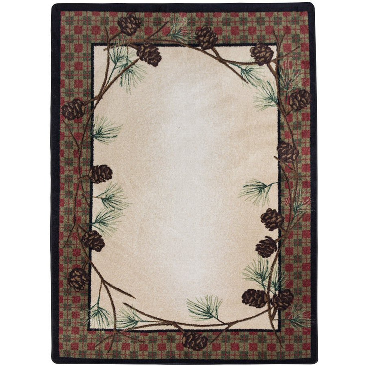 5' x 8' Delicate Pines Natural Rectangle Nylon Area Rug
