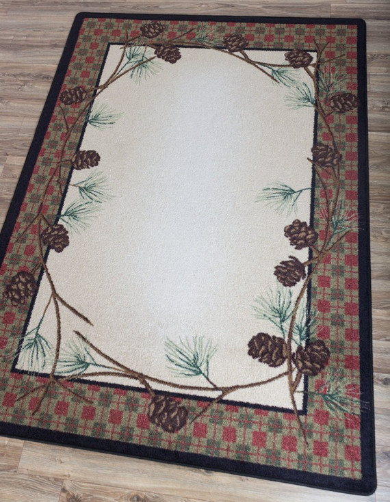 5' x 8' Delicate Pines Natural Rectangle Nylon Area Rug