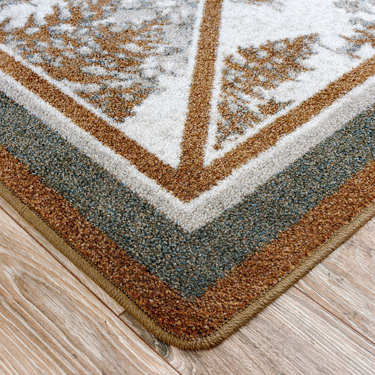 2' x 8' Peaceful Pines Reflection Rectangle Runner Nylon Area Rug