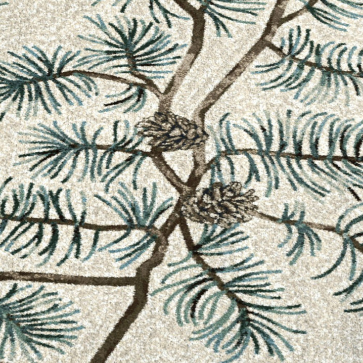4' x 5' Pine Bough Border Nature Rectangle Nylon Area Rug