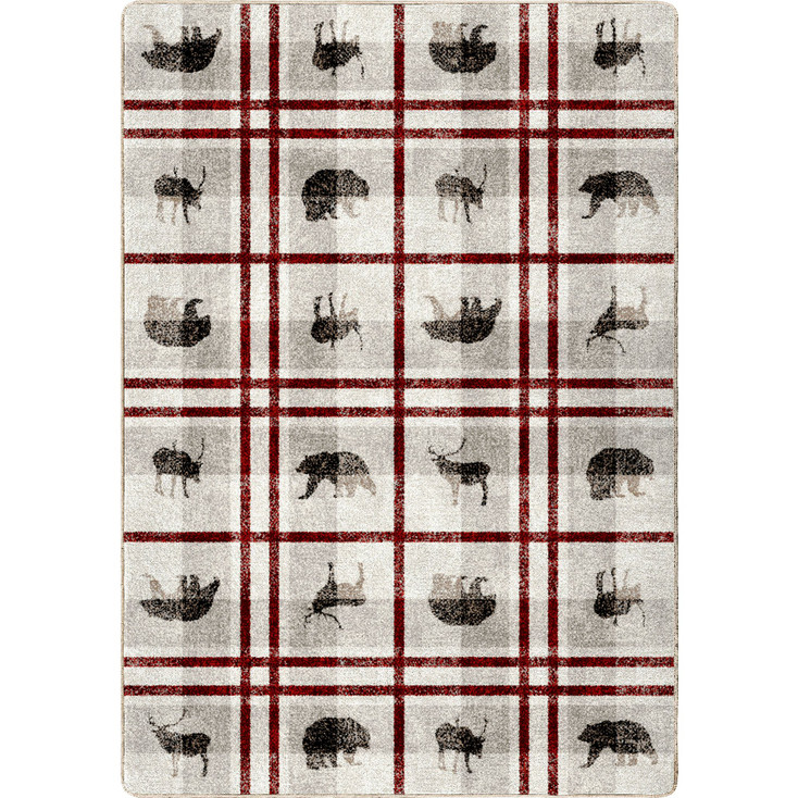 4' x 5' Rio Vista Red Stripe Wildlife Rectangle Nylon Area Rug