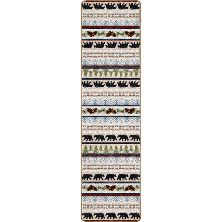 2' x 8' Trailside Bear Wildlife Rectangle Runner Nylon Area Rug