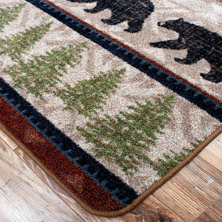 2' x 8' Trailside Bear Wildlife Rectangle Runner Nylon Area Rug