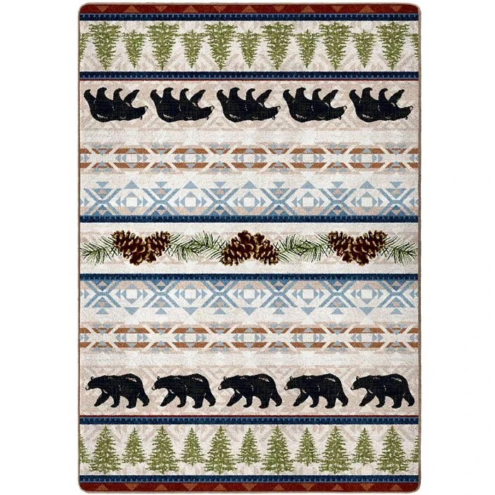 3' x 4' Trailside Bear Wildlife Rectangle Scatter Nylon Area Rug