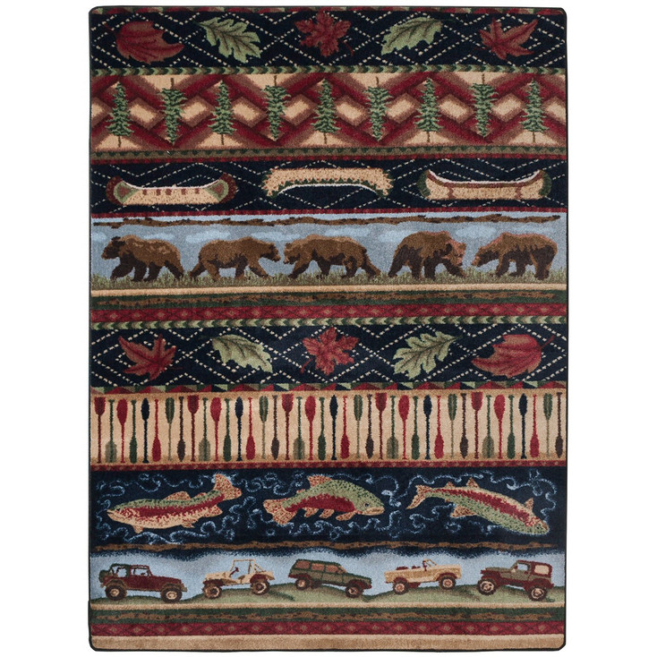 5' x 8' Wilderness Trek Wildlife Rectangle Nylon Area Rug