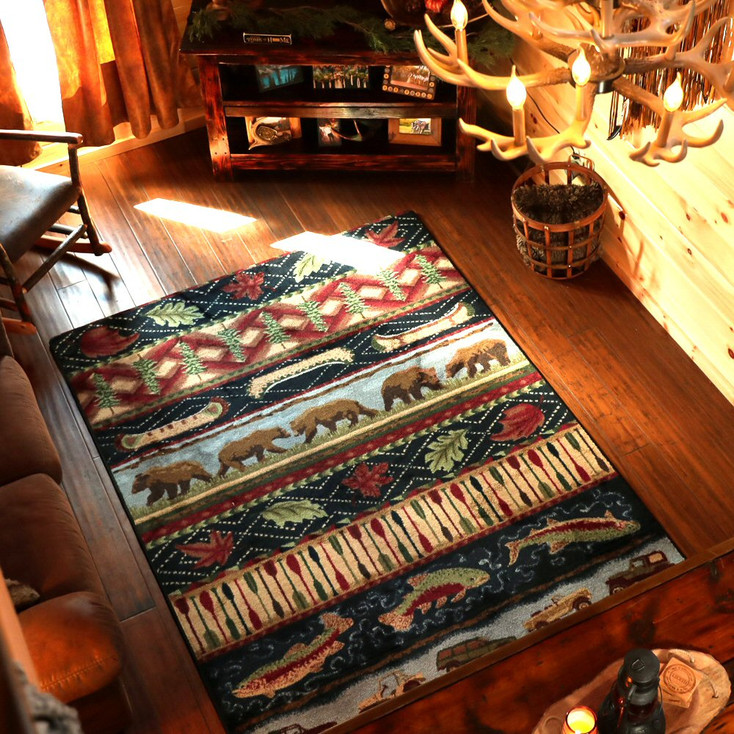 8' x 11' Wilderness Trek Wildlife Rectangle Nylon Area Rug