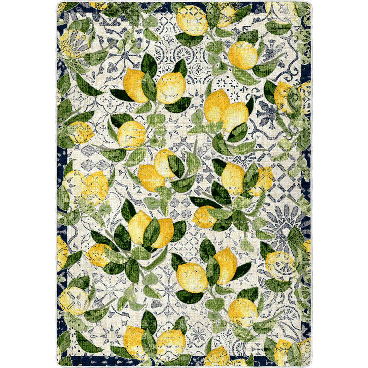 5' x 8' Lemon Bloom Rectangle Nylon Area Rug