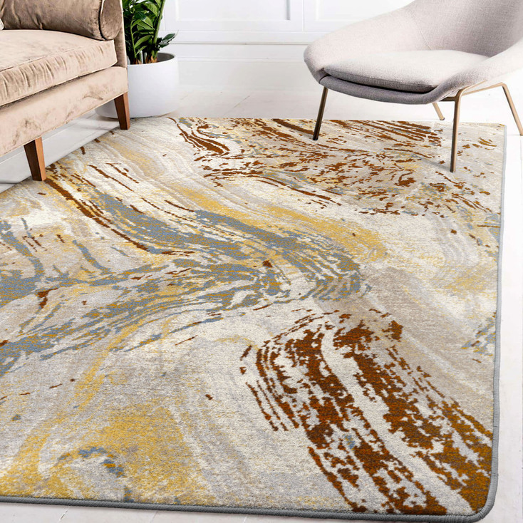 5' x 8' Petrified Amber Wash Rectangle Nylon Area Rug