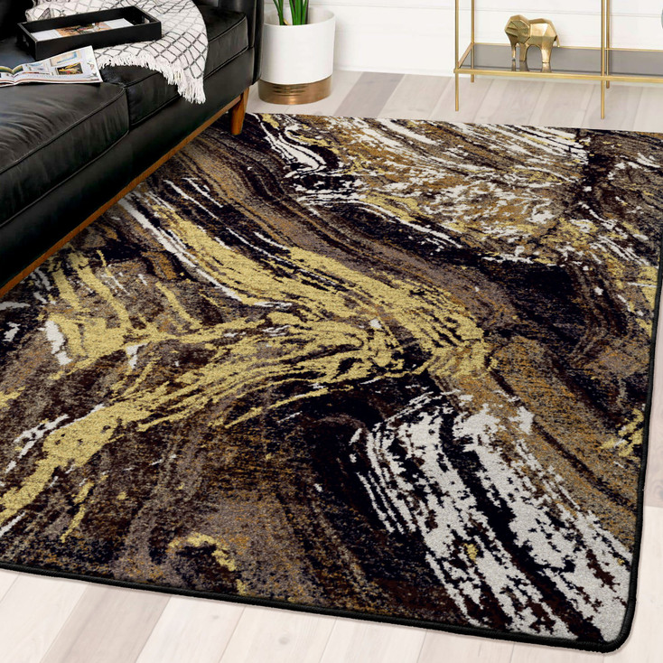 3' x 4' Petrified Dark Rectangle Scatter Nylon Area Rug