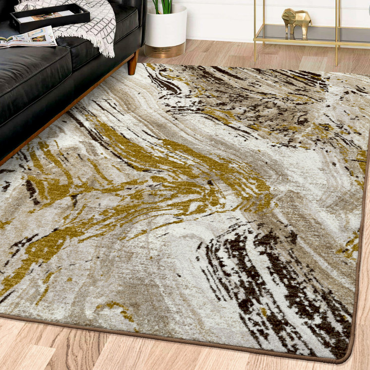 3' x 4' Petrified Multi Rectangle Scatter Nylon Area Rug