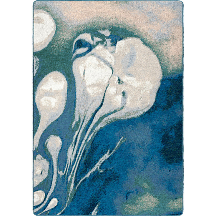 4' x 5' Abstract Jellyfish Ocean Blue Rectangle Nylon Area Rug