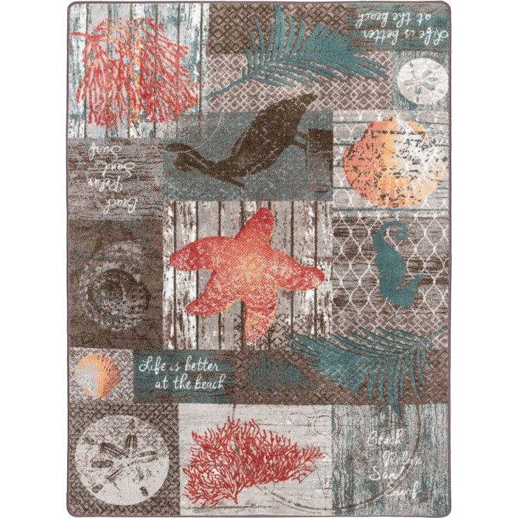 4' x 5' Beach Blocks Rectangle Nylon Area Rug